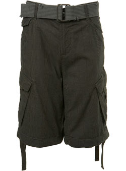 Khaki Check Utility Shorts