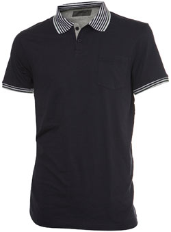 Navy Multi Tipped Polo Shirt