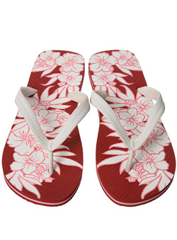 Red Hibiscus Print Flip Flop