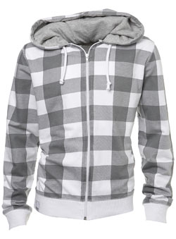White Allover Check Zip Thru