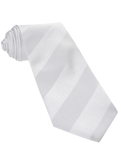 Burton White Bold Satin Stripe Tie