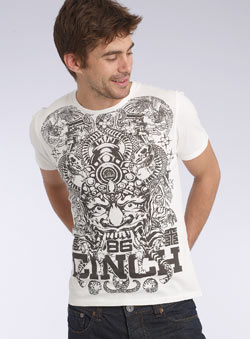 White Cinch Printed T-Shirt