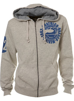 White Marl Zip Thru Hoodie