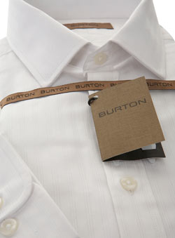 White Self Stripe Premium Shirt