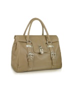 Medium Grained Leather Flap Satchel Bag