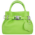 Buti Pistachio Green Leather Buckled Strap Compact Tote