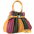 Buti Tulip - Multi-color Leather Buckled Strap Tote