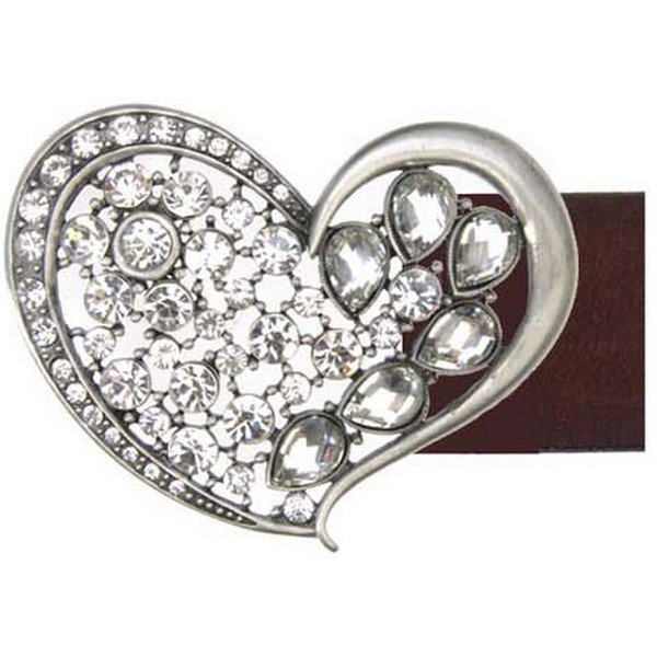 Butterfly Blue Jewelled Heart Belt Buckle by