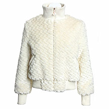 Butterfly by Matthew Williamson Cream mock fur bomber jacket