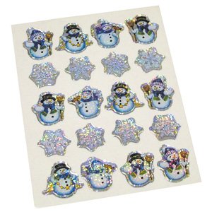 SHEET OF 20 RAISED SNOWMEN GEL STICKERS C11