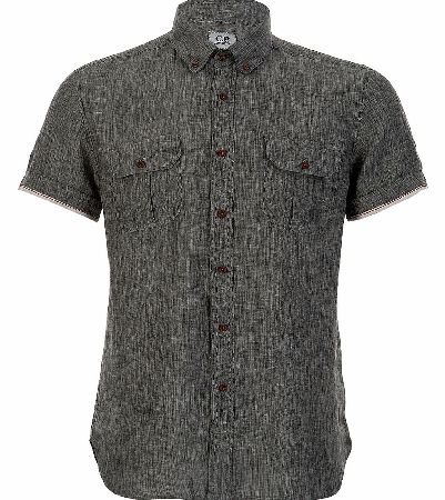 C.P Company Chambray Short Sleeve Grey Shirt