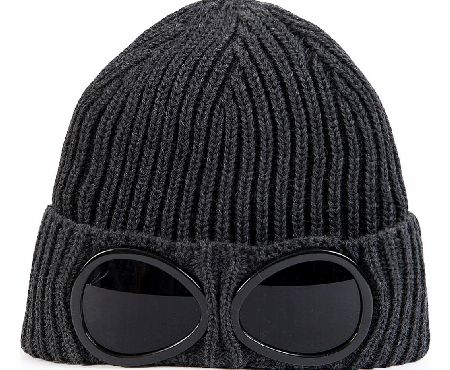 C.P Company Goggle Ribbed Grey Beanie