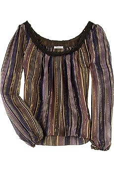 Lurex striped multi-colored smock top