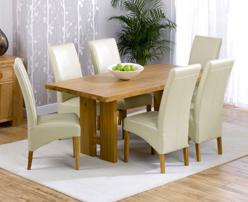 cadiz Oak Dining Table - 180cm and 6 Rochelle