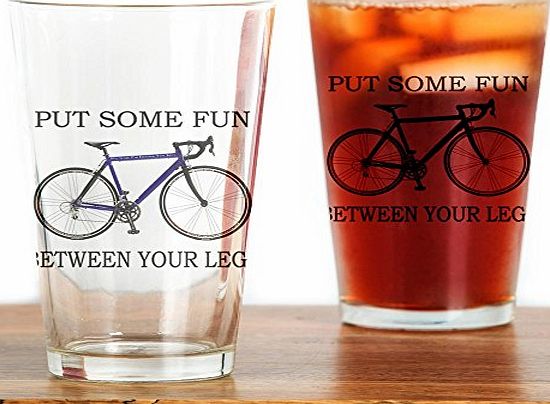 CafePress BIKE FUN - Drinking Glass - Standard White