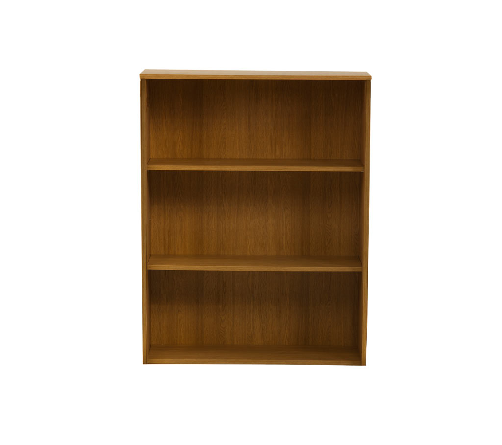 Oak wide bookcase