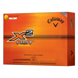 Callaway Golf Callaway X2 Hot Yellow Golf Balls (12 Balls)