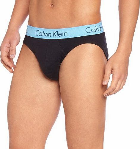 Cotton Sculpted Brief Black & White (Large, Black)