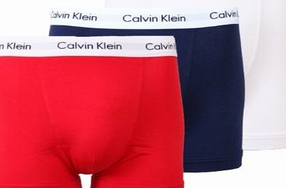 Cotton Stretch Boxer Trunks Navy/White/Red Medium