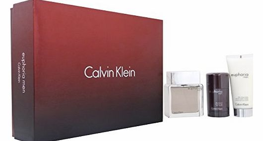 Euphoria Men by Calvin Klein EDT Spray 100ml + Deodorant Stick 75g + Balm 100ml Giftset