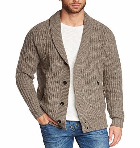 Calvin Klein Jeans Mens Shawl Collar Long Sleeve Cardigan - Grey - Grau (BRUSHED NICKEL-PT 942) - X-Large