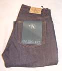 Mens Calvin Klein Dark Blue Denim Basic Fit Button Fly Jeans