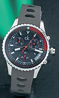 Mens Challenge Chronograph Black Silicon Strap Watch