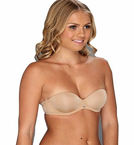 Calvin Klein Naked Glamour Strapless Push Up Bra, F3493, Sz UK 36C, EU 80C, Buff