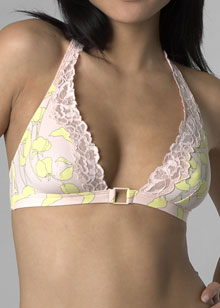 Calvin Klein Printed Lace Concept soft cup halter bra