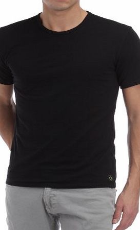 Calvin Klein Underwear Mens CK ONE COTTON Plain Round Collar Short Sleeve Vest, Black, X-Large