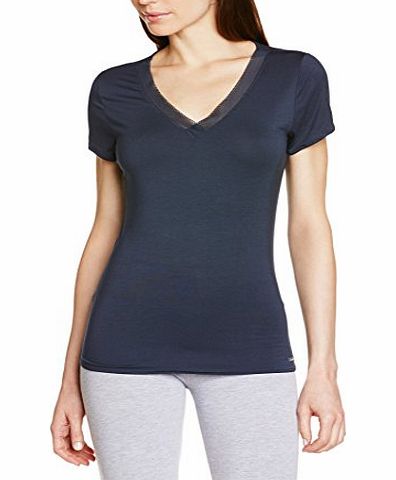 Calvin Klein underwear Womens Pyjama Top - Blue - Blau (SPEAKEASY 3SY) - 14