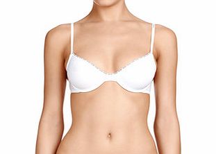 Calvin Klein White cotton blend underwired bra