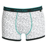 White Printed Logo Trunks