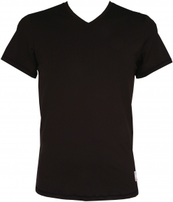 X MICRO V-NECK T-SHIRT - BLACK (MED)