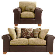 large sofa & armchair, chocolate