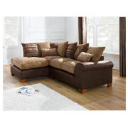 left hand facing corner sofa, chocolate