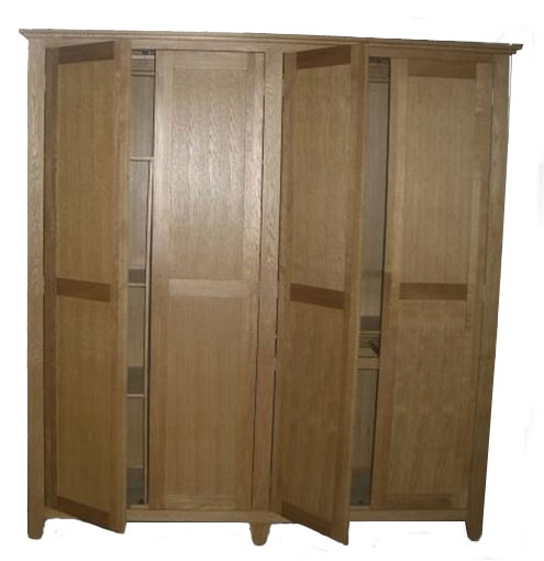 Cambridge Oak 4 Door Wardrobe