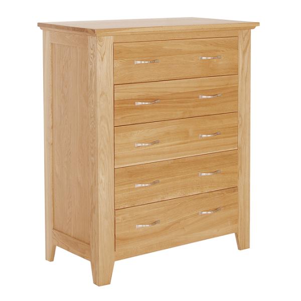 cambridge Oak 5 Drawer Chest