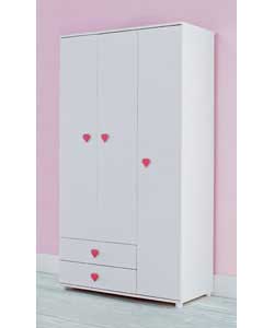 Cameo 3 Door 2 Drawer Wardrobe - White