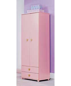 Pink 2 Door 2 Drawer Wardrobe