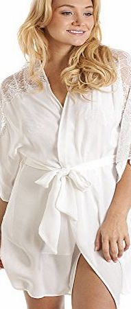 Camille Luxury Bridal Lace Edged Satin Wrap 12/14