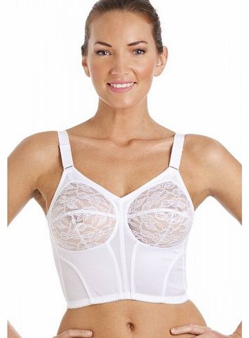 Camille Womens Ladies Classic Long Line White Bra 42DD