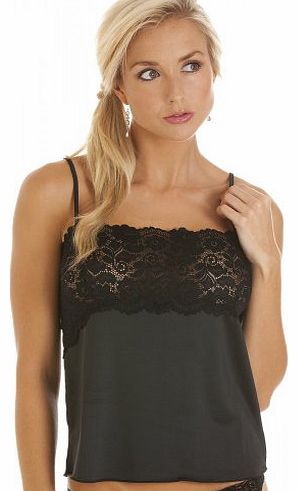 Camille Womens Ladies Luxury Black Camisole Lace Trim Vest Top 10-22 10