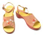 Camper Twins Gingham Flower Shoe