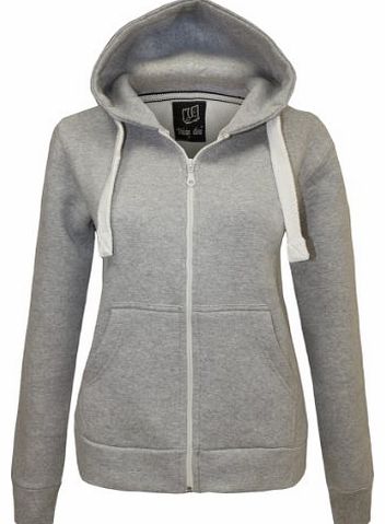 Candy Floss Fashion CANDY FLOSS LADIES HOODIE SWEATSHIRT FLEECE JACKET TOP SILVER GREY SIZE 8