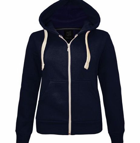 Candy Floss Fashion CANDY FLOSS LADIES PLAIN ZIP HOODED SWEATSHIRT FLEECE JACKET NAVY SIZE 18