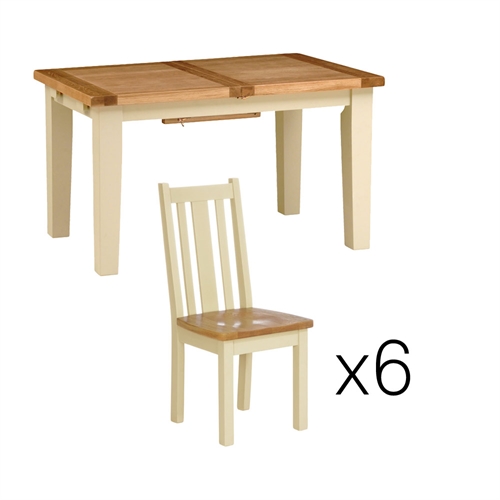 Canterbury Cream 140cm-180cm Ext. Dining Table