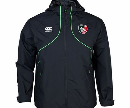 Leicester Tigers Full Zip Rain Jacket Grey `E58