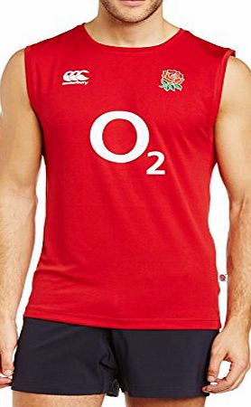 Canterbury Mens England Dry Singlet Training Vest - Crimson Red, Medium