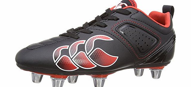 Canterbury Unisex-Child Phoenix Club 6 Stud K Boots E22320989 Black/Molten Lava/White 2 UK Child, 34 EU, 3 US Child, Regular